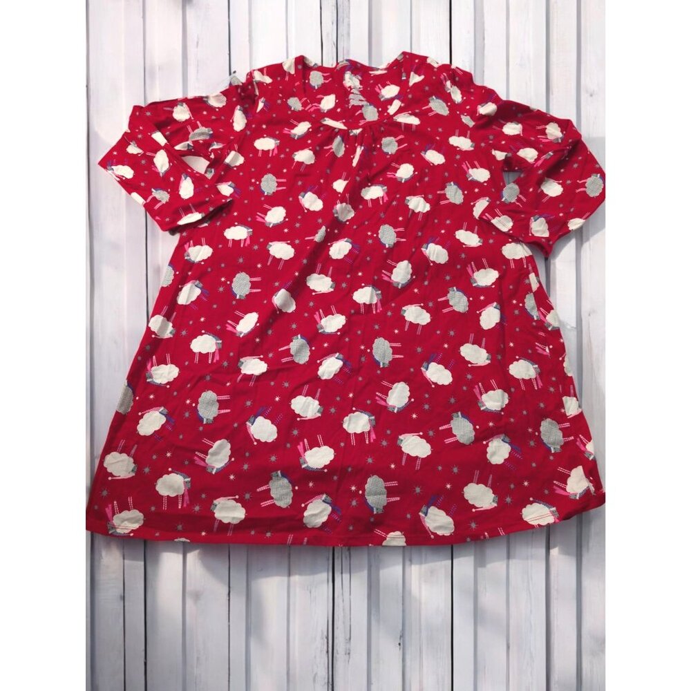 New White Stag Sleepwear‎ Nightgown  L/XL 14-18 L Xl 14 16 18 Cotton Red Sheep